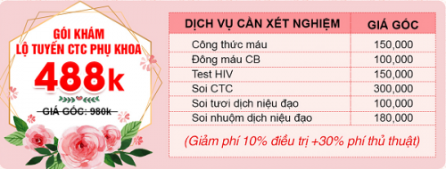 Gói khám cổ tử cung Gói khám cổ tử cung